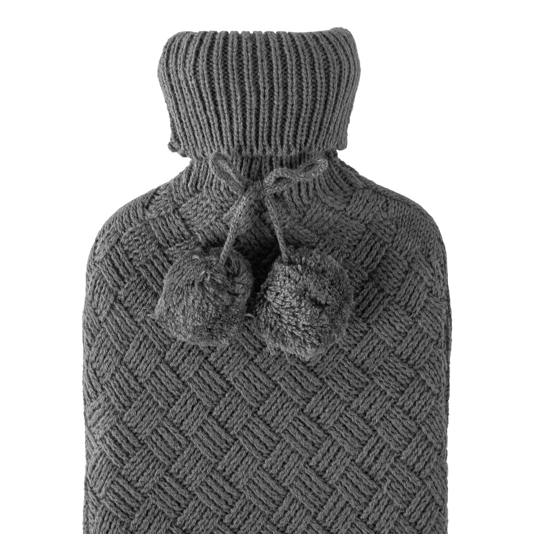 2L Pom Pom Knitted Hot Water Bottle & Cover Set - By Nicola Spring