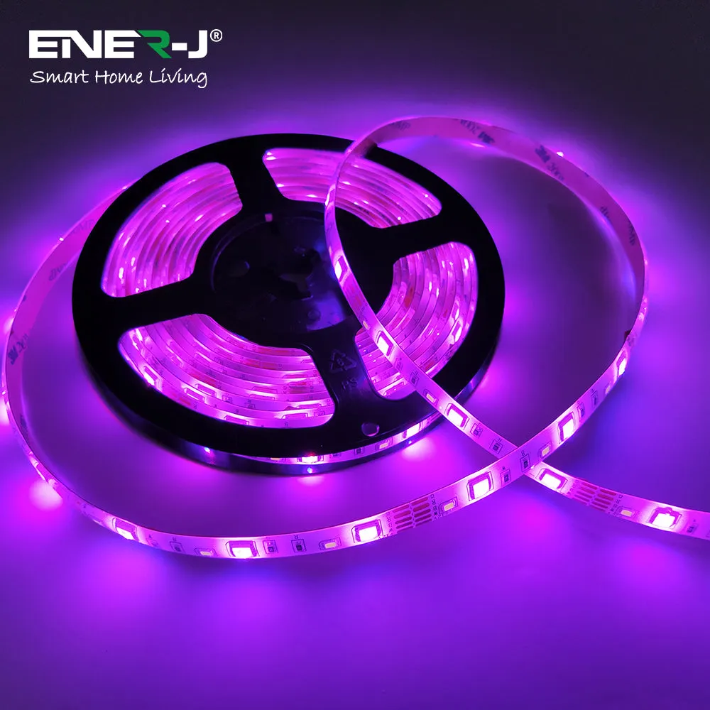 5 Meters Smart Wi-Fi RGB Colour Changing LED Strip Kit, Dimmable, IP65, for Bedroom Ceiling Party Decoration with Remote and Plug