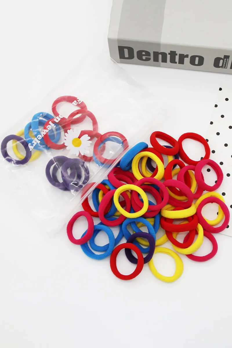 50PCS Multi colored SEAMLESS ELASTIC HAIR TIES, 50PCS PER 1 PACK