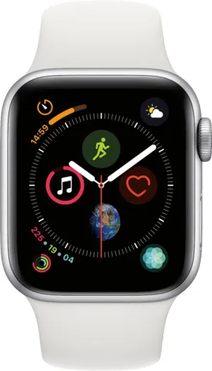 Apple Watch Series 4 (GPS   Cellular) 40mm Silver Aluminum Case with White Sport Band - Silver Aluminum