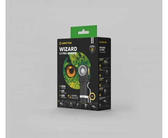 Armytek Wizard C2 Pro Magnet USB 18650 / XHP50.2 Warm / 2330 lm / TIR 70Â°:120Â° /  ABM01 / 1x18650 (incl.)