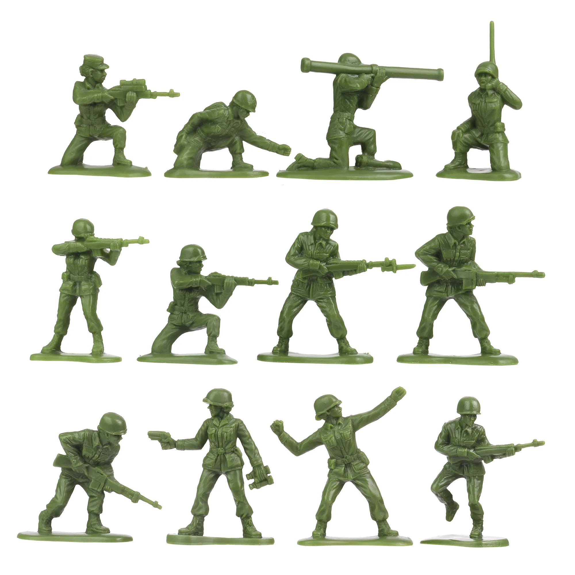 BMC BUCKET of PLASTIC ARMY WOMEN - Tan vs Green 100pc Soldier Playset - US Made