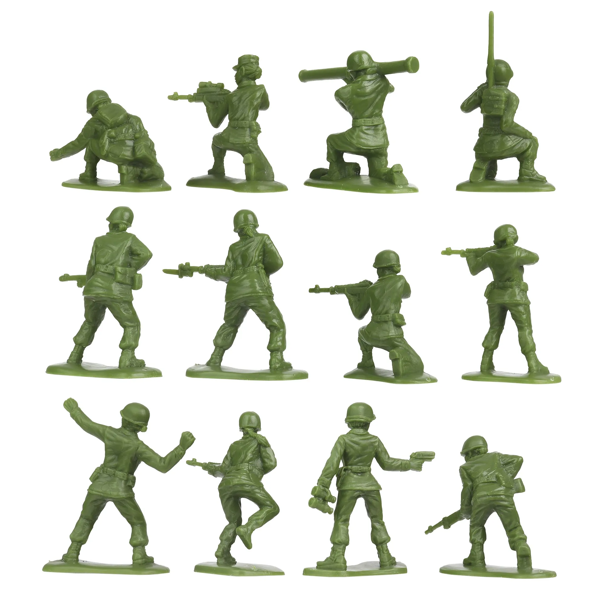 BMC BUCKET of PLASTIC ARMY WOMEN - Tan vs Green 100pc Soldier Playset - US Made