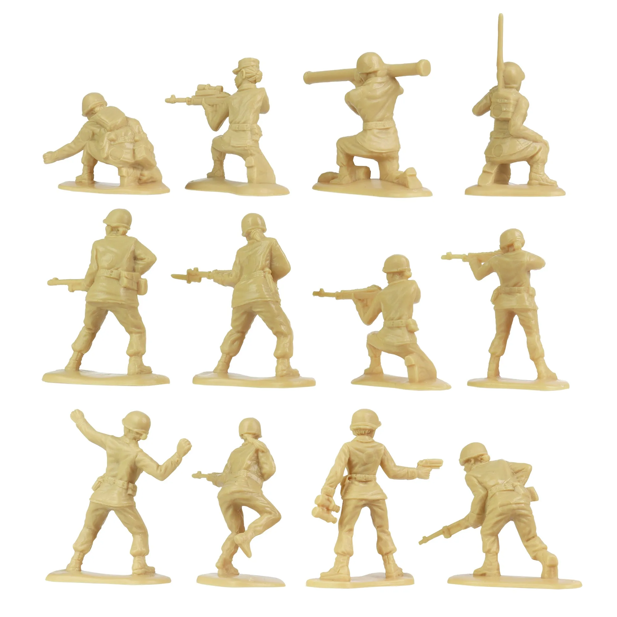 BMC BUCKET of PLASTIC ARMY WOMEN - Tan vs Green 100pc Soldier Playset - US Made