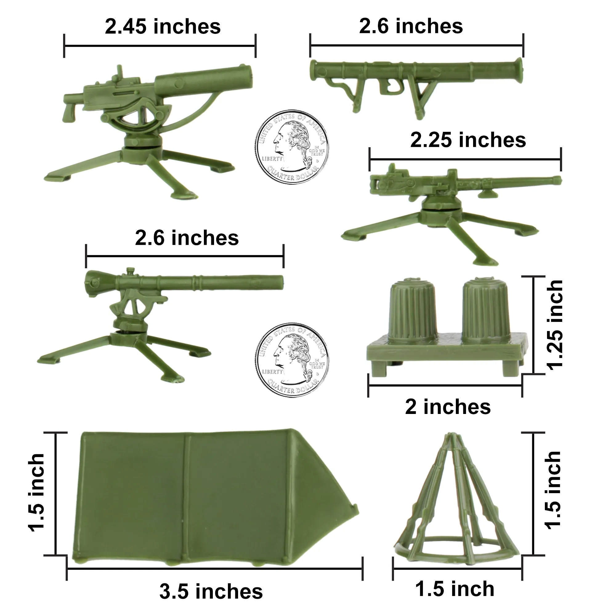 BMC BUCKET of PLASTIC ARMY WOMEN - Tan vs Green 100pc Soldier Playset - US Made