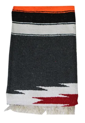 Diamante Blanket- Charcoal/Red-White Diamond with multi stripes