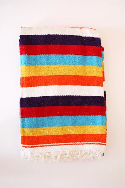 Diamante Blanket- White multi rainbow