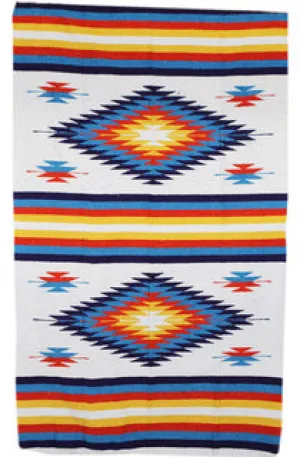 Diamante Double Blanket- White Multi rainbow