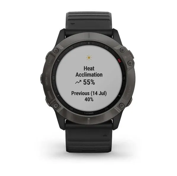 Garmin fenix® 6X Sapphire, Carbon Gray DLC w/ Black Band