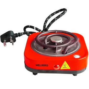 Hot Plate Cooktop - MINI Coil Grill 500WATT | Shocked Proof And Compact | COAL And COOKING Electric HOT PLATE Grill | Electric Cooking Stove | SPECIALLY For Hookah Coal | Portable Induction | RED