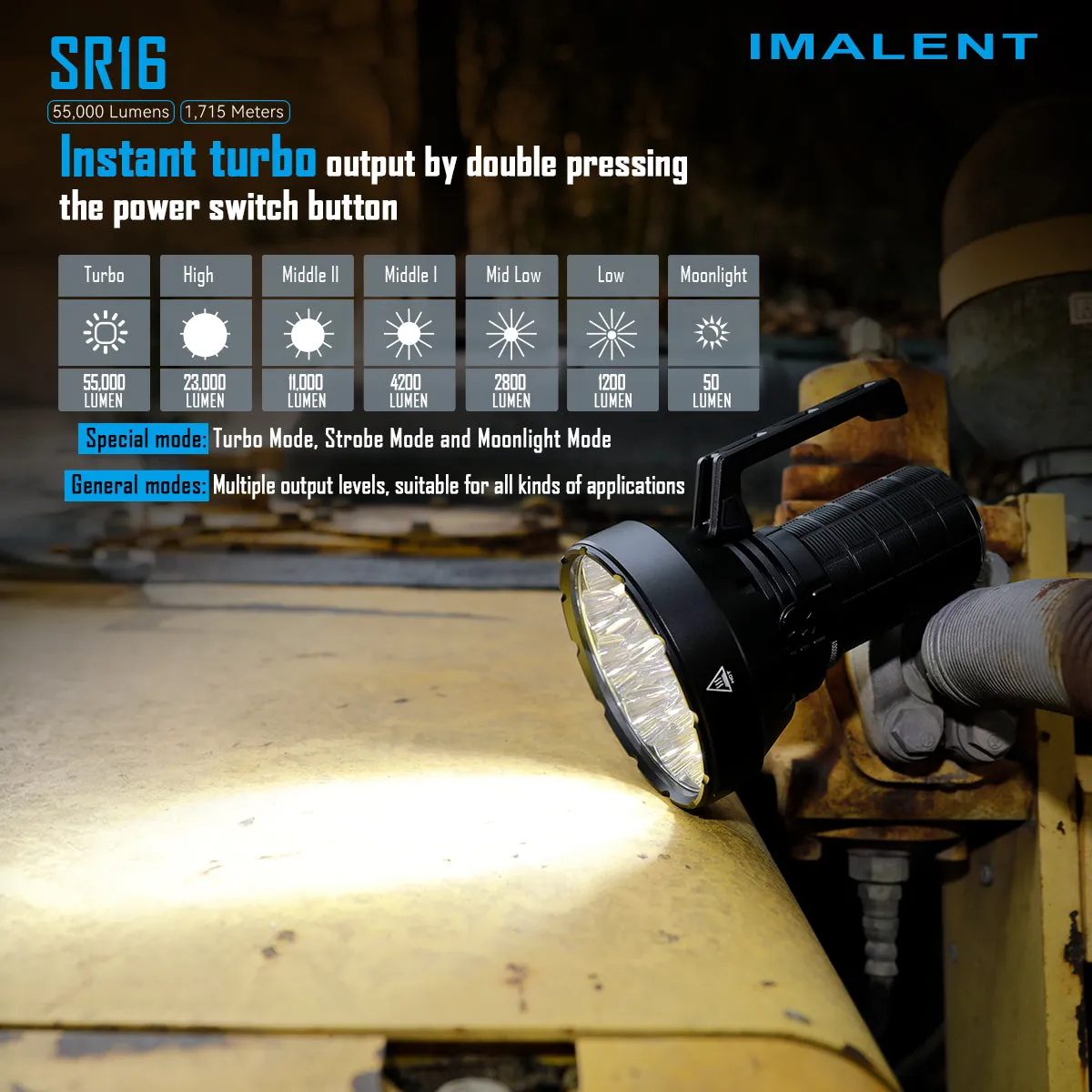 IMALENT SR16 55000 lumen flashlight