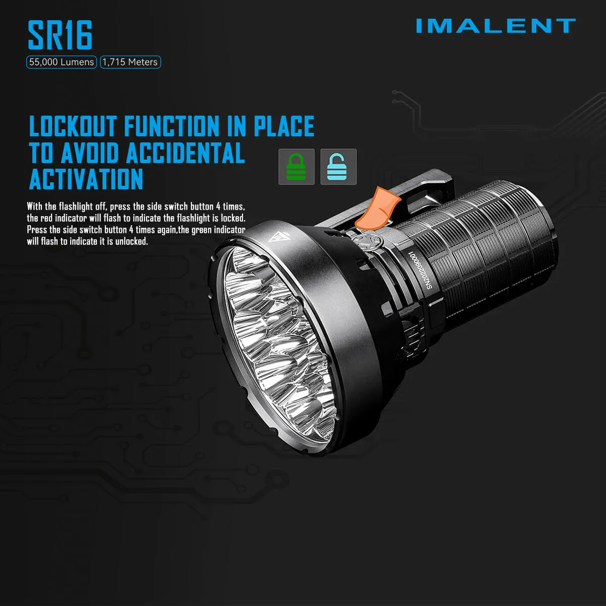 IMALENT SR16 55000 lumen flashlight