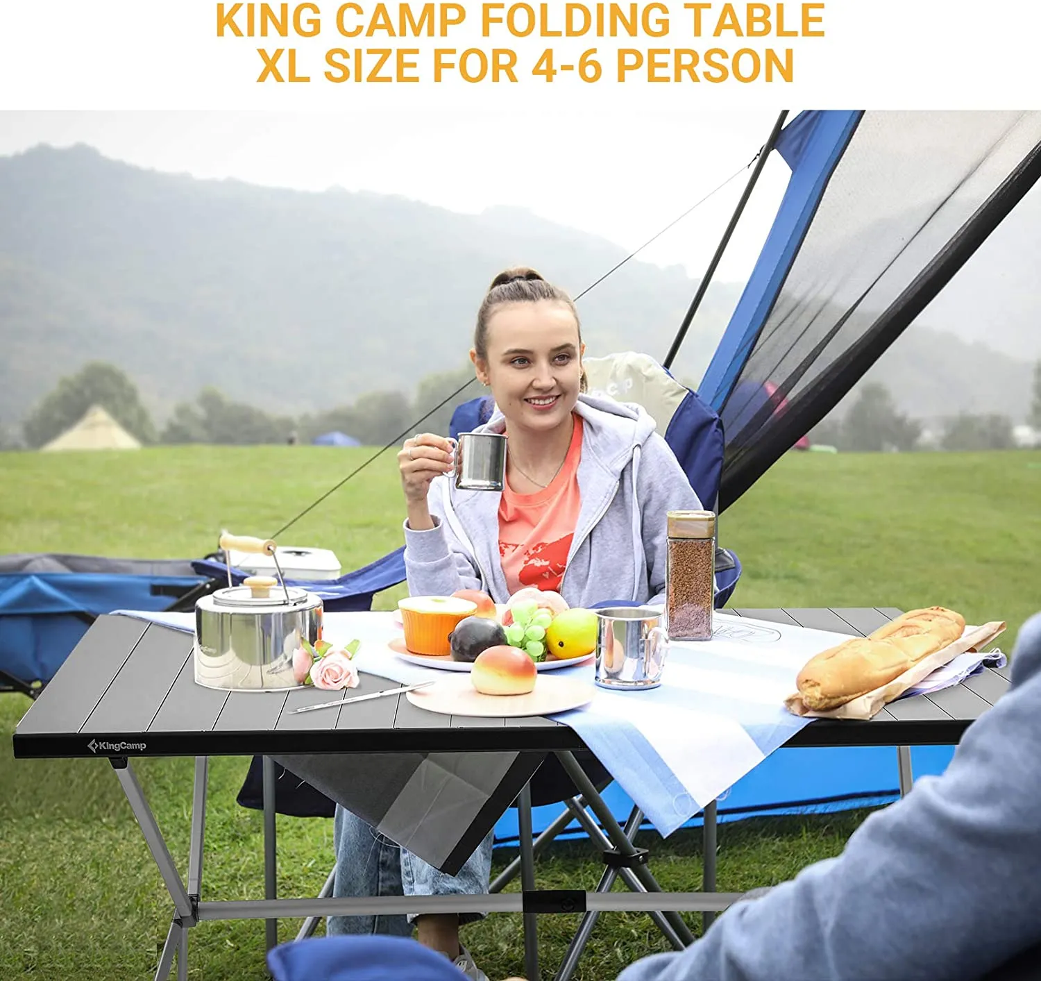 KingCamp Large Roll up Aluminum Folding Camping Table