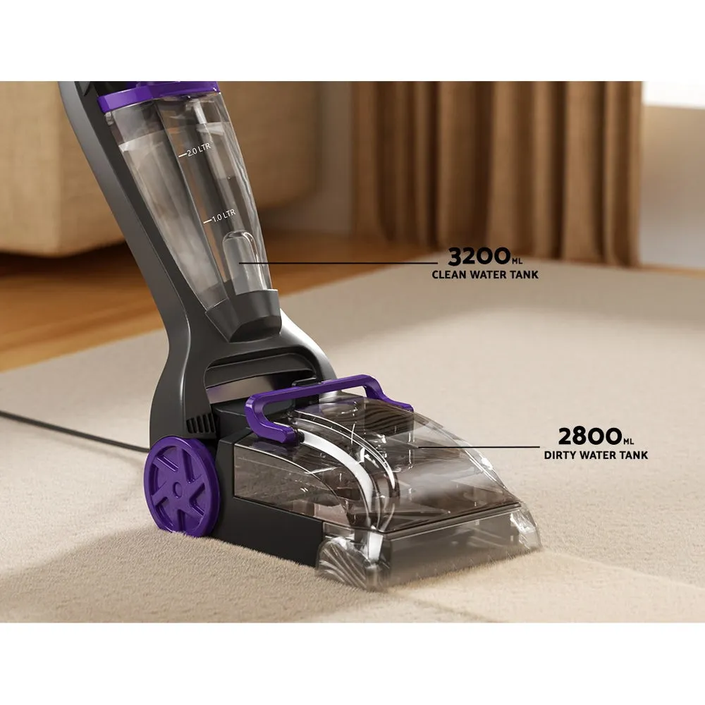 Lightweight 800W Carpet Washer with Twin Tanks - Devanti