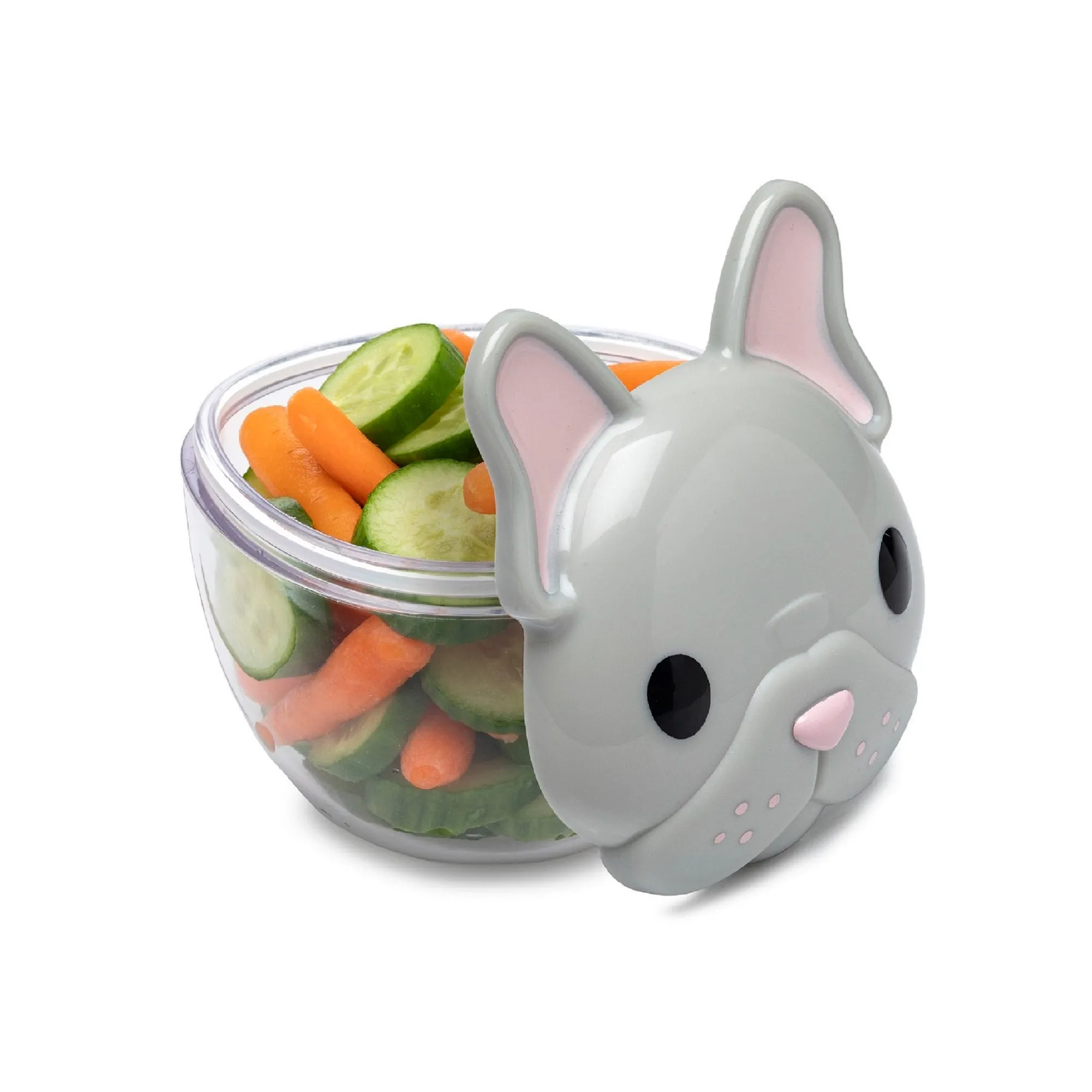 Melii Bulldog Snack Containers with Lids - Safe and Playful Food Storage for Toddlers and Kids