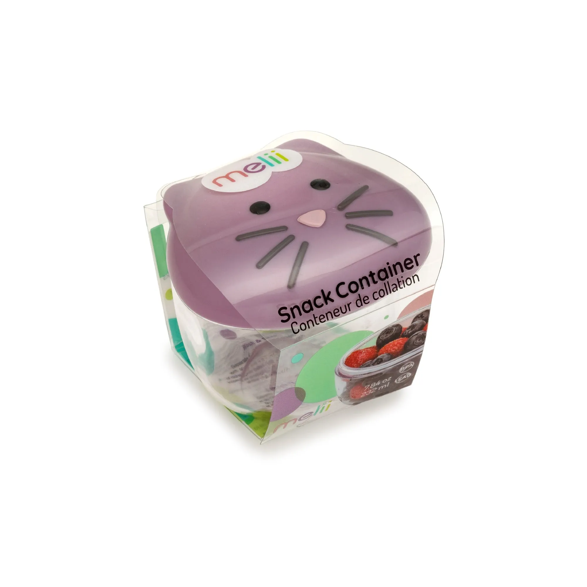 Melii Cat Snack Containers - Adorable, Airtight, and Leakproof Designs for Kids - BPA Free, Easy Clean, Perfect for On the Go Snacking and Lunch Boxes