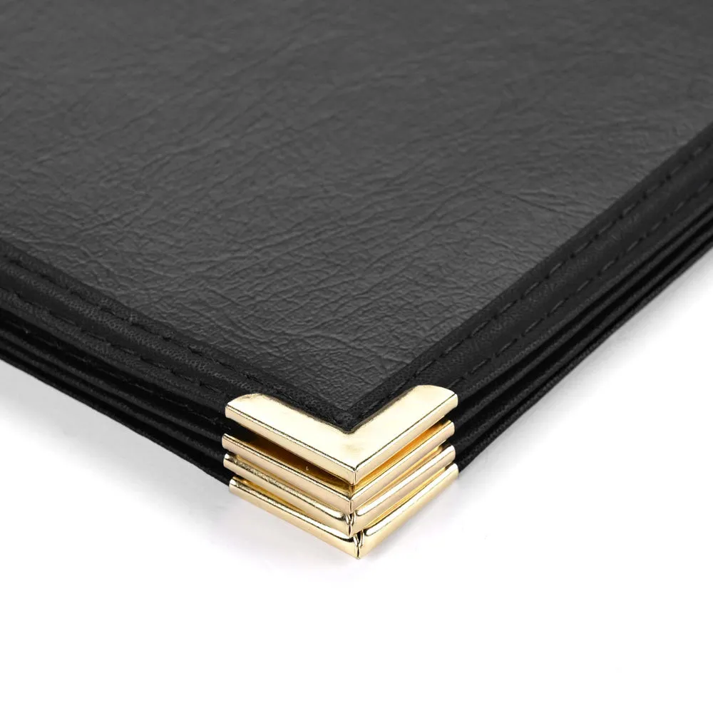 Menu Covers PU Leather 10ct/Pack 8.5x14 6-View Clear Sleeve