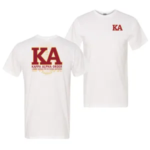 New! Kappa Alpha Lightweight White Crest Short Sleeve Tee