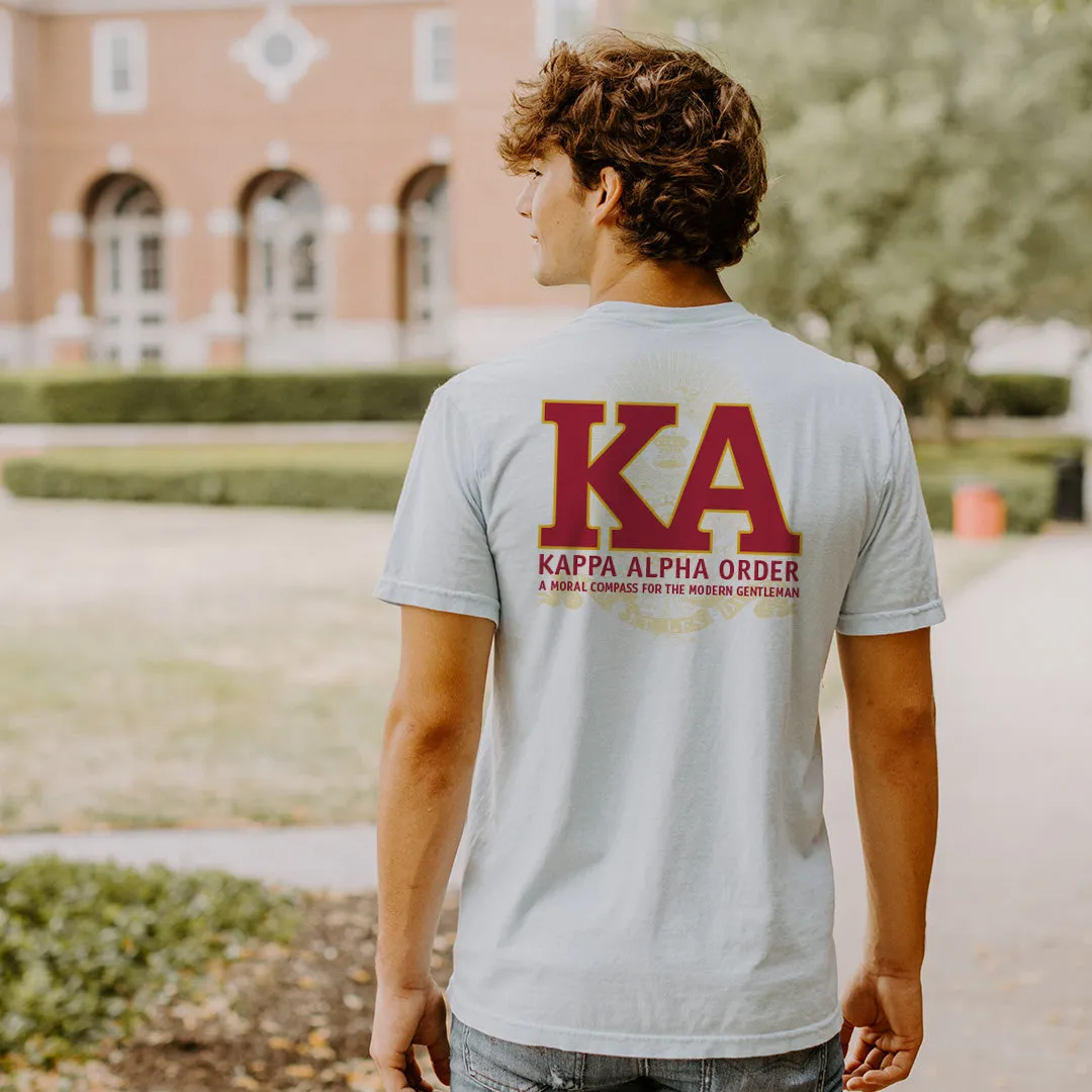 New! Kappa Alpha Lightweight White Crest Short Sleeve Tee