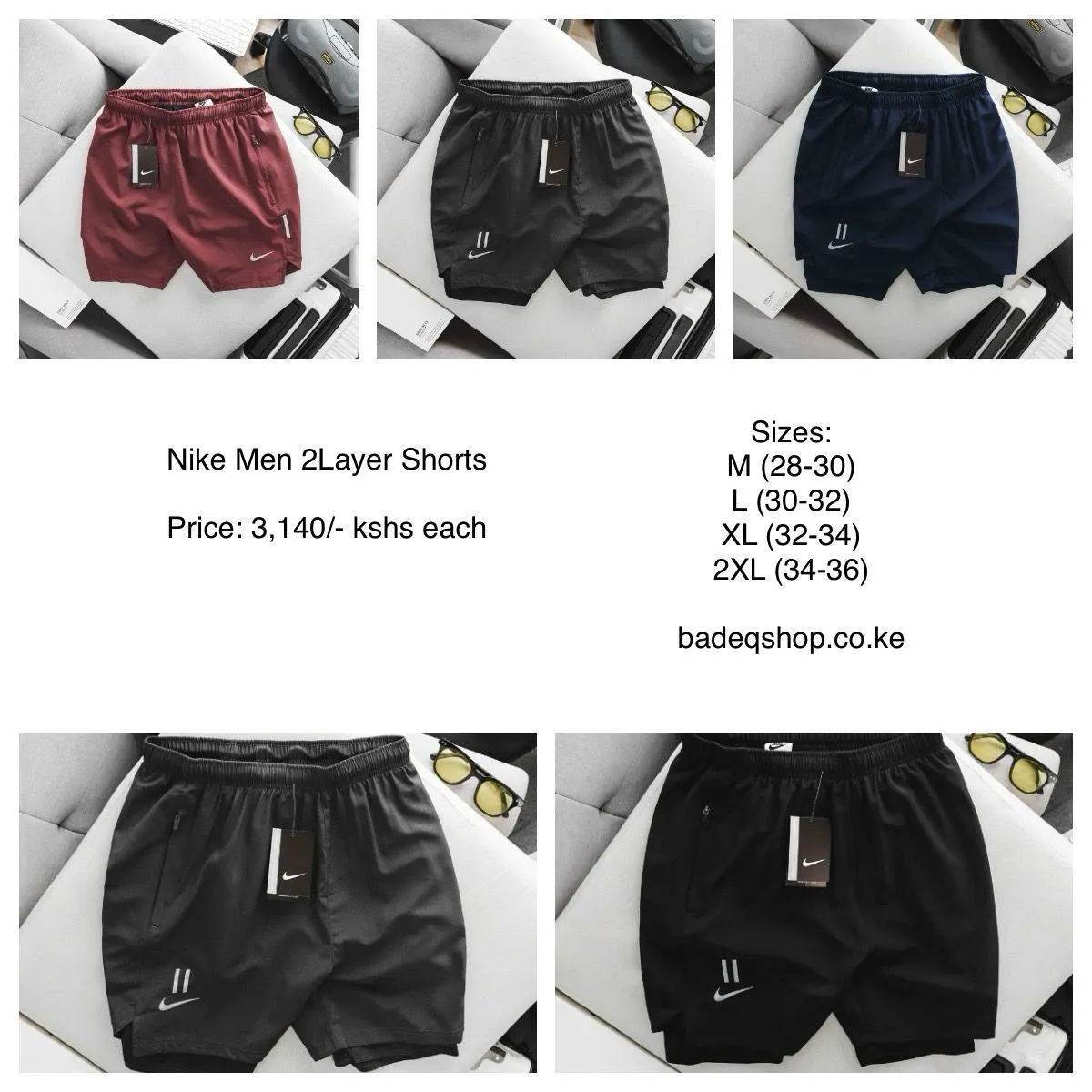 NIKE 2 LAYER TRAINING SHORTS