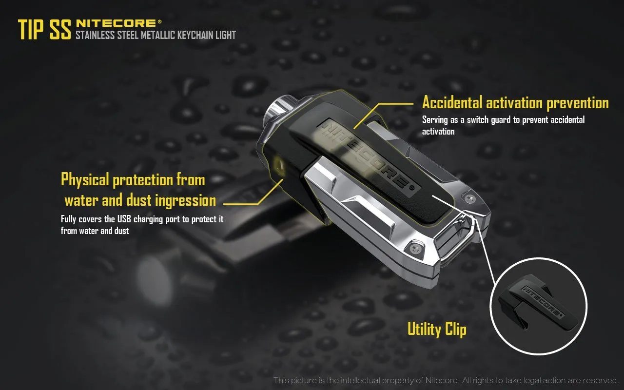 Nitecore TIP 2017 SS - 360 Lumen USB Rechargeable Keychain Flashlight - Tropical