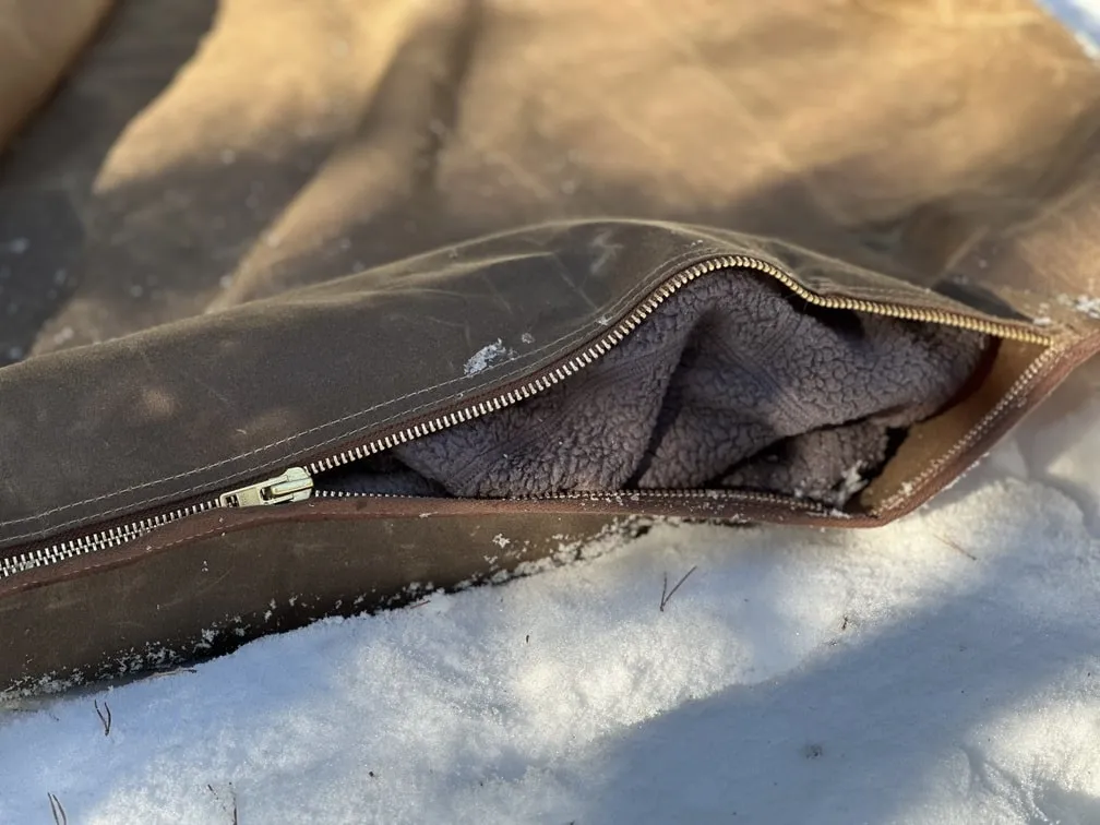 Oilskin Cowboy Bedroll with Leather Bedroll Carrier