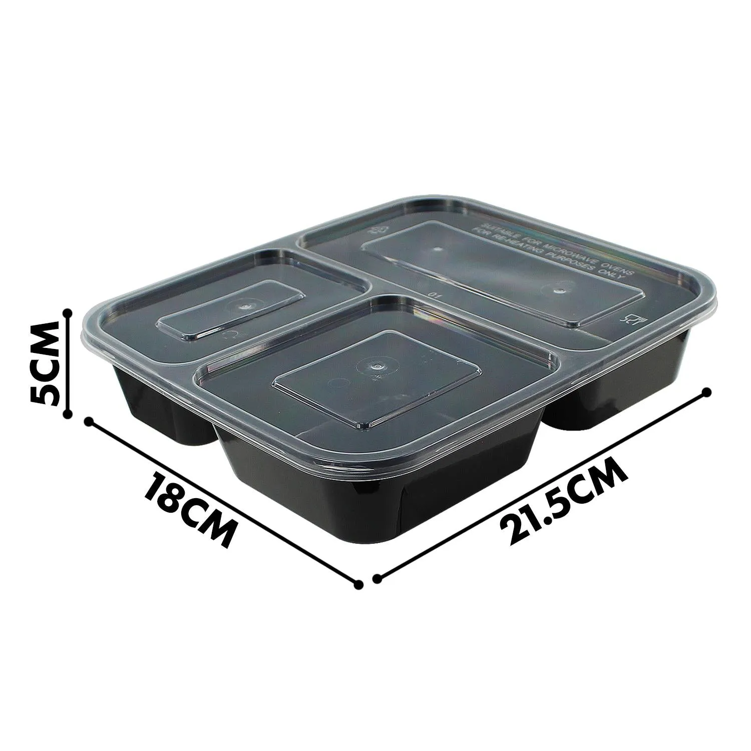 Set of 10 Meal Prep Food Storage with 3 Compartments