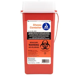 Sharps Container 2 Quart with Locking Top, Red