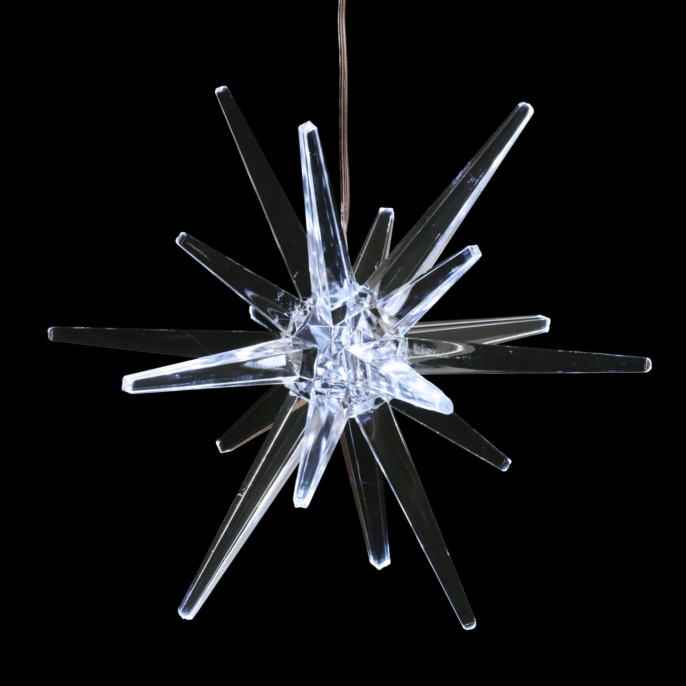 Solar Acrylic Hanging Star Garden Decor with White LED light, 8 by 28 inches