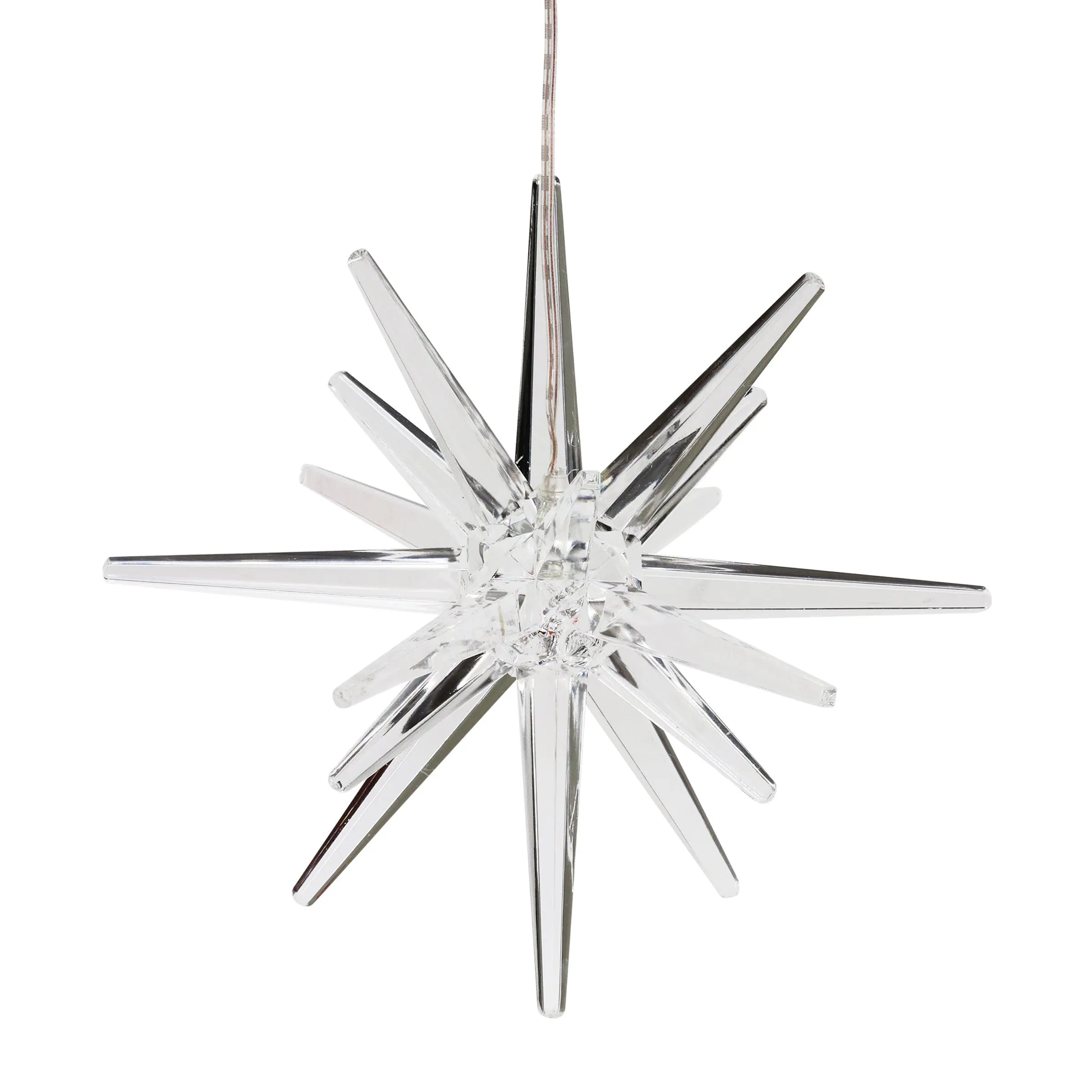 Solar Acrylic Hanging Star Garden Decor with White LED light, 8 by 28 inches