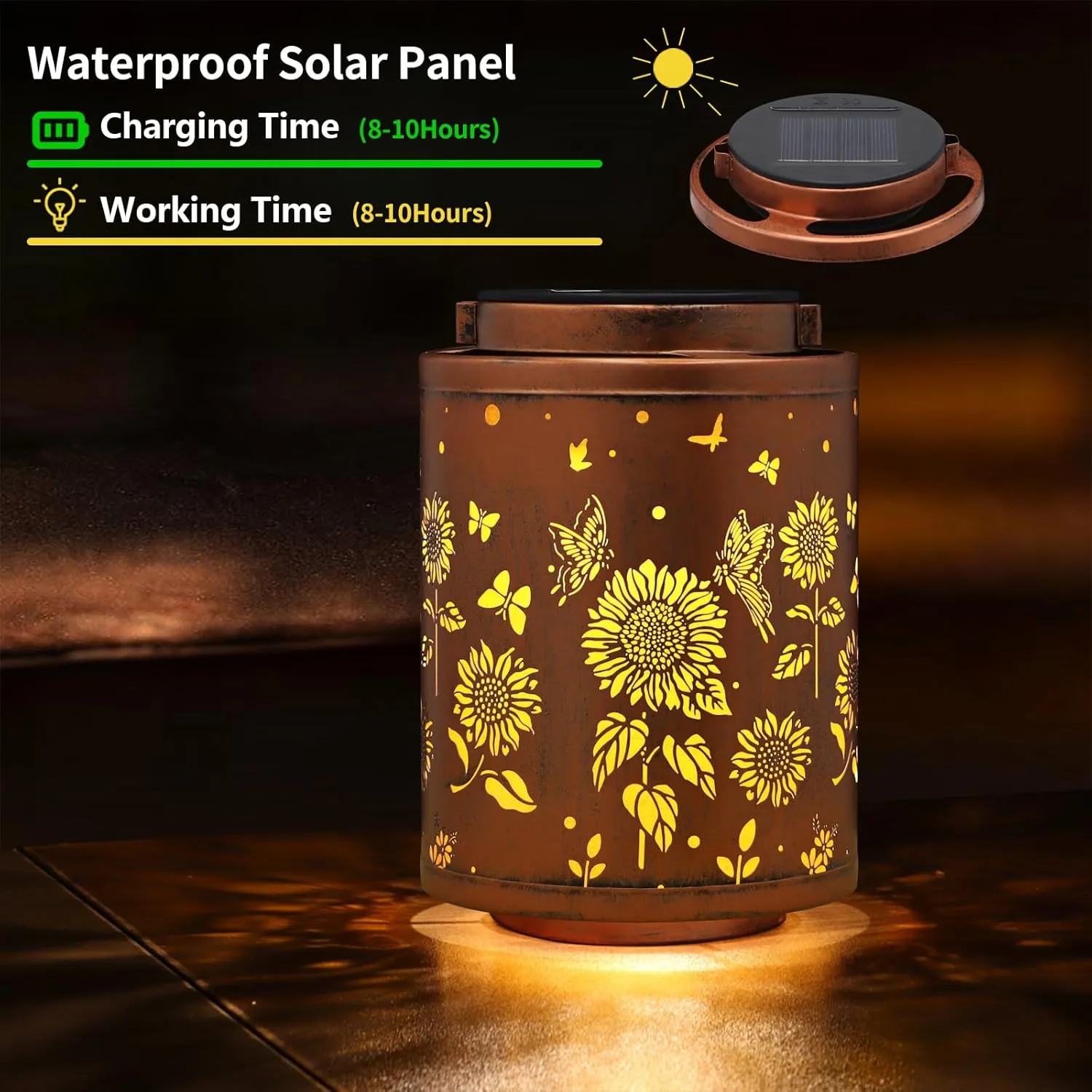 Solar Lanterns with LED Lights – Waterproof Garden Decor for Patio, Yard & Pathway – Christmas Gifts