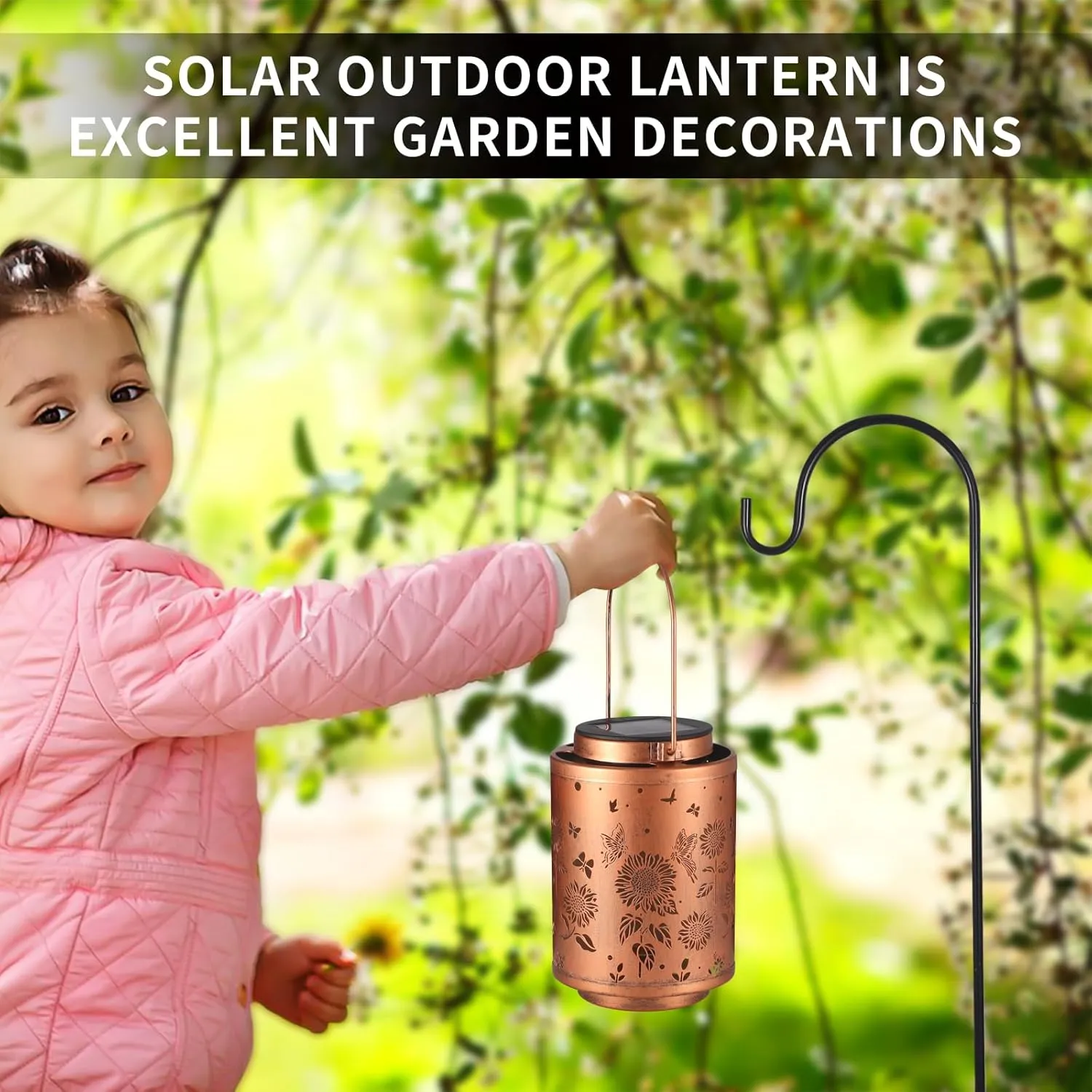 Solar Lanterns with LED Lights – Waterproof Garden Decor for Patio, Yard & Pathway – Christmas Gifts