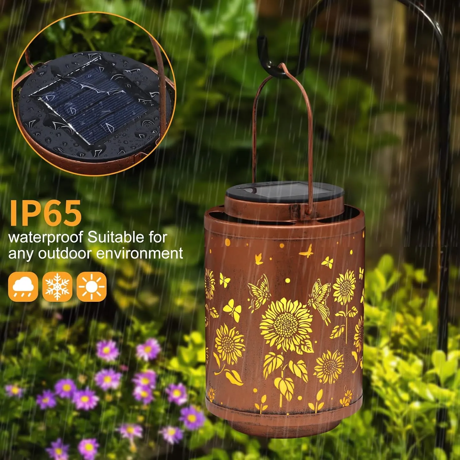 Solar Lanterns with LED Lights – Waterproof Garden Decor for Patio, Yard & Pathway – Christmas Gifts