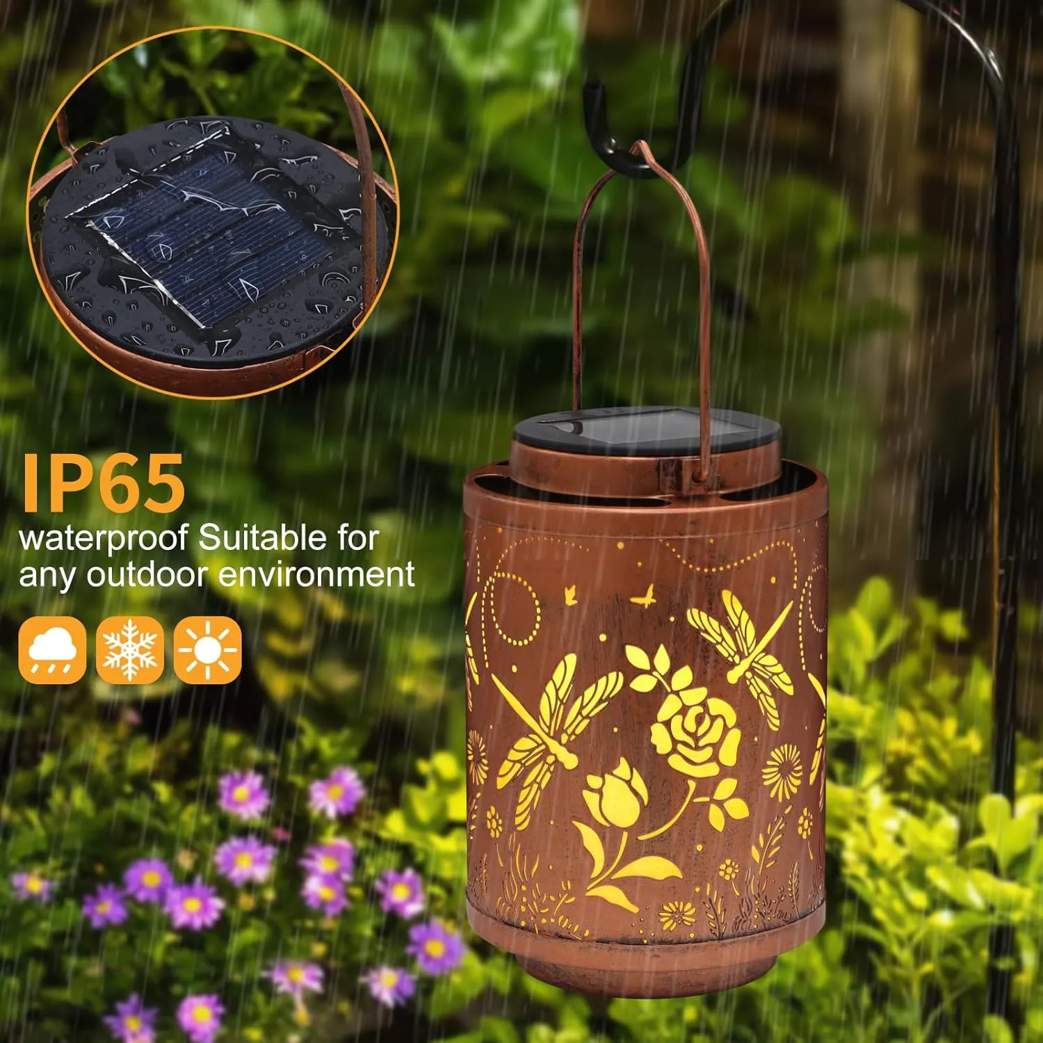 Solar Lanterns with LED Lights – Waterproof Garden Decor for Patio, Yard & Pathway – Christmas Gifts