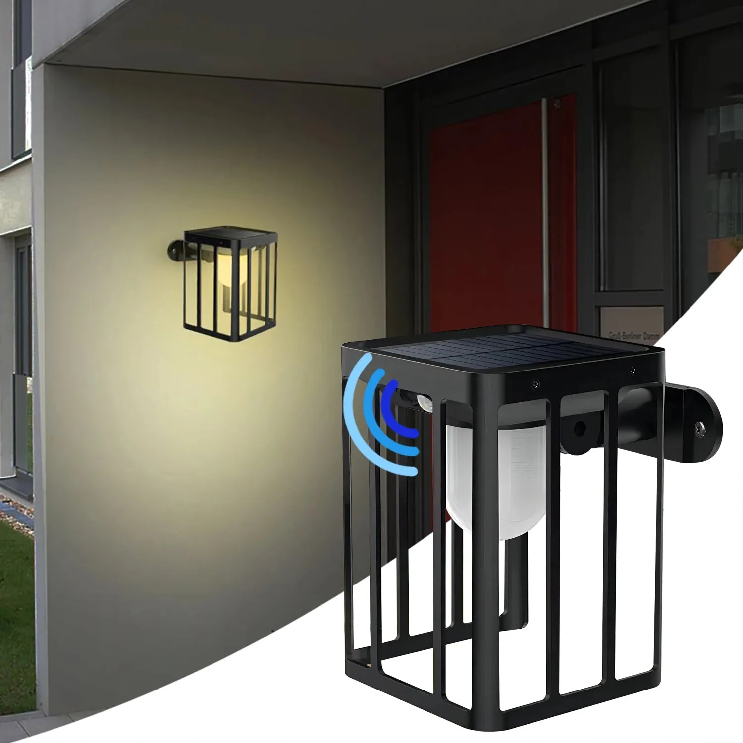 Solar Security Wall Lights Motion Sensor With 3 Lighting Mode