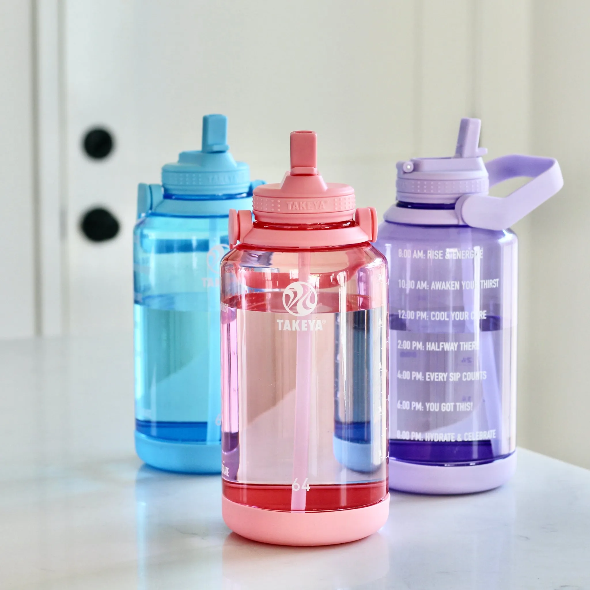 Tritan Motivational Water Bottle with Straw Lid