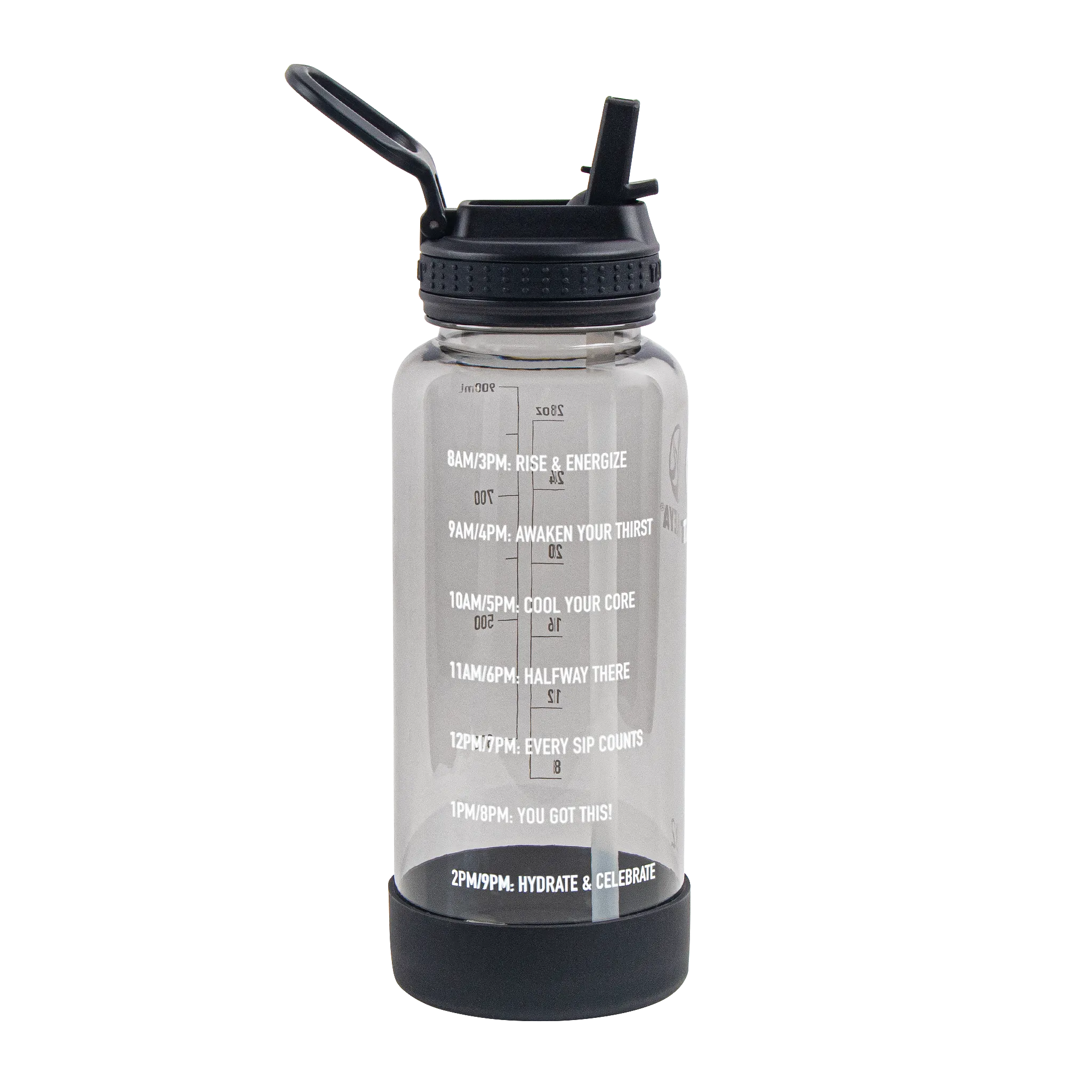 Tritan Motivational Water Bottle with Straw Lid