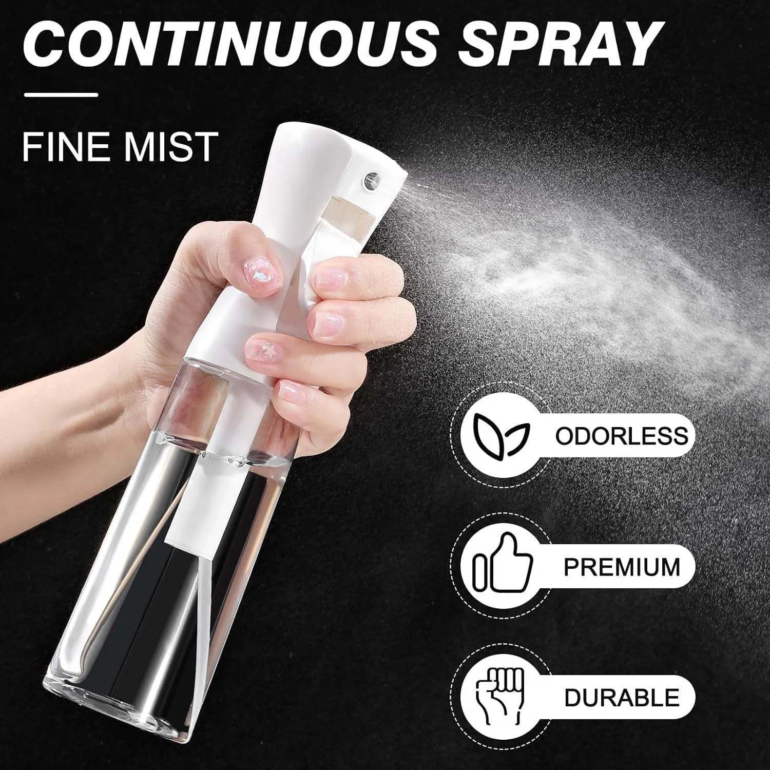 Ultra Fine Continuous Spray Bottle (10.1oz, 2 Pack)