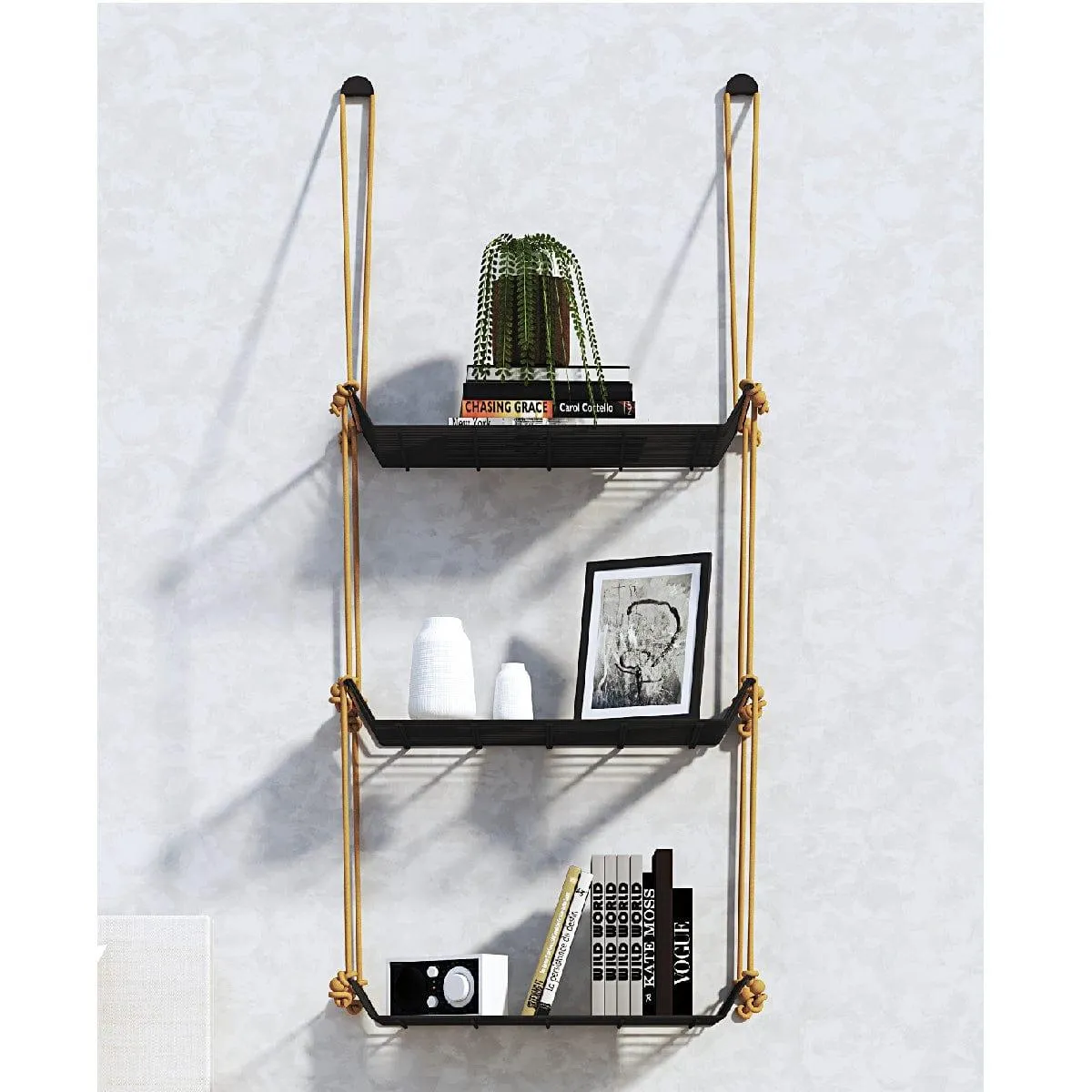 WALL DÉCOR SHELF 3 TIER GREY