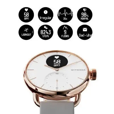 Withings Scanwatch 38mm - Rose Gold/White